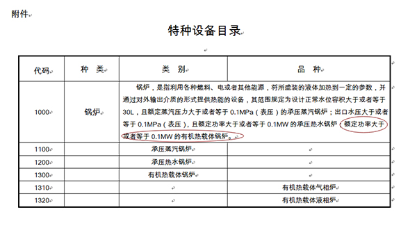 特种设备目录